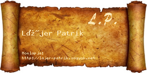 Lájer Patrik névjegykártya